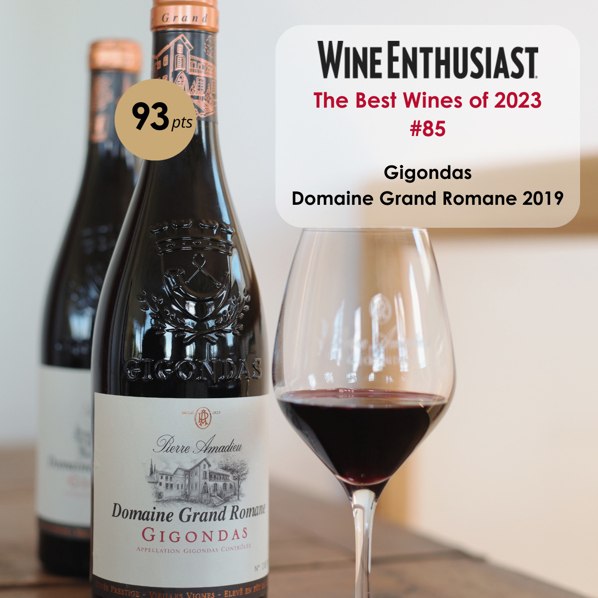 Lire la suite à propos de l’article TOP 100 Wine Enthusiast : Domaine Grand Romane 2019